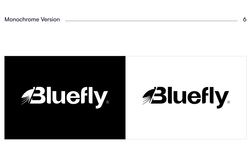 BlueFly — Monochrome Logo Versions