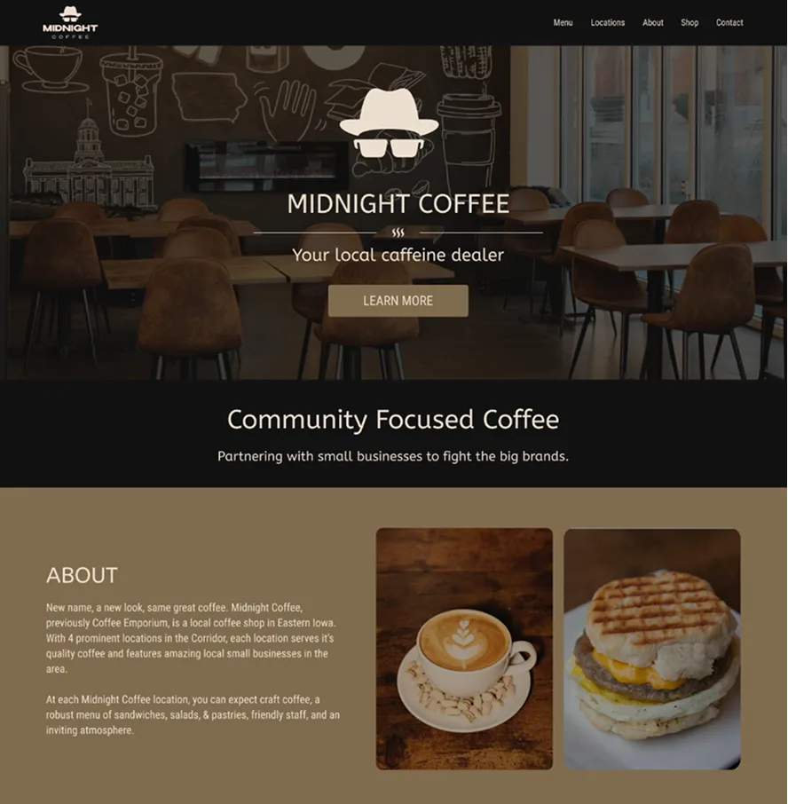 Midnight Coffee website